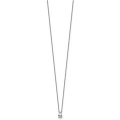 14k White Gold 1/4 carat Lab Grown Diamond VS+ F+ Pear Complete 18 inch Four Prong Pendant Necklace
