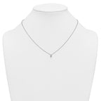 14k White Gold 1/4 carat Lab Grown Diamond VS+ F+ Pear Complete 18 inch Four Prong Pendant Necklace