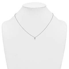 14k White Gold 1/4 carat Lab Grown Diamond VS+ F+ Pear Complete 18 inch Four Prong Pendant Necklace