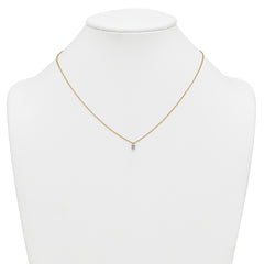 14k 1/4 carat Lab Grown Diamond VS+ F+ Pear Complete 18 inch Four Prong Pendant Necklace