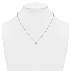 14k White Gold 1/2 carat Lab Grown Diamond VS+ F+ Pear Complete 18 inch Four Prong Pendant Necklace