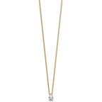14k 1/2 carat Lab Grown Diamond VS+ F+ Pear Complete 18 inch Four Prong Pendant Necklace
