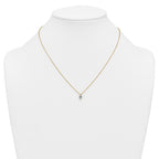 14k 1/2 carat Lab Grown Diamond VS+ F+ Pear Complete 18 inch Four Prong Pendant Necklace