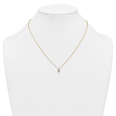 14k 1/2 carat Lab Grown Diamond VS+ F+ Pear Complete 18 inch Four Prong Pendant Necklace