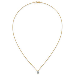 14k 1/2 carat Lab Grown Diamond VS+ F+ Pear Complete 18 inch Four Prong Pendant Necklace