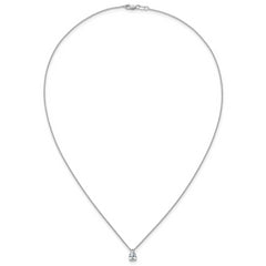 14k White Gold 3/4 carat Lab Grown Diamond VS+ F+ Pear Complete 18 inch Four Prong Pendant Necklace