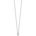14k White Gold 1 carat Certified Lab Grown Diamond VS+ F+ Pear Complete 18 inch Four Prong Pendant Necklace