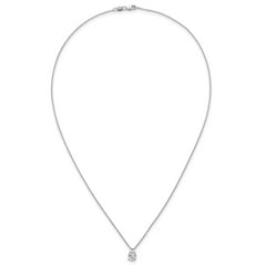 14k White Gold 1 carat Certified Lab Grown Diamond VS+ F+ Pear Complete 18 inch Four Prong Pendant Necklace