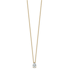 14k 1 carat Lab Grown Diamond VS+ F+ Pear Complete 18 inch Four Prong Pendant Necklace
