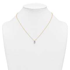 14k 1 carat Lab Grown Diamond VS+ F+ Pear Complete 18 inch Four Prong Pendant Necklace