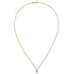 14k 1 carat Lab Grown Diamond VS+ F+ Pear Complete 18 inch Four Prong Pendant Necklace