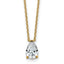 14ky 1ct Cert Lab Grown Dia VS+ F+ Pear Comp 18in Pendant Necklace