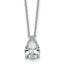 14k White Gold 1 1/2 carat Certified Lab Grown Diamond VS+ F+ Pear Complete 18 inch Four Prong Pendant Necklace