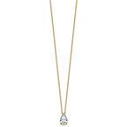 14k 1 1/2 carat Lab Grown Diamond VS+ F+ Pear Complete 18 inch Four Prong Pendant Necklace