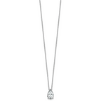 14k White Gold 2 carat Certified Lab Grown Diamond VS+ F+ Pear Complete 18 inch Four Prong Pendant Necklace