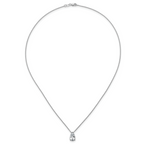 14k White Gold 2 carat Lab Grown Diamond VS+ F+ Pear Complete 18 inch Four Prong Pendant Necklace