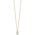 14k 2 carat Lab Grown Diamond VS+ F+ Pear Complete 18 inch Four Prong Pendant Necklace
