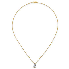 14k 2 carat Certified Lab Grown Diamond VS+ F+ Pear Complete 18 inch Four Prong Pendant Necklace
