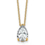 14ky 2ct Cert Lab Grown Dia VS+ F+ Pear Comp 18in Pendant Necklace