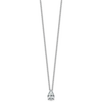 14k White Gold 2 1/2 carat Certified Lab Grown Diamond VS+ F+ Pear Complete 18 inch Four Prong Pendant Necklace