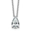 14k White Gold 2 1/2 carat Lab Grown Diamond VS+ F+ Pear Complete 18 inch Four Prong Pendant Necklace