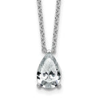14k White Gold 2 1/2 carat Certified Lab Grown Diamond VS+ F+ Pear Complete 18 inch Four Prong Pendant Necklace