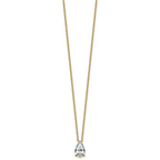 14k 2 1/2 carat Lab Grown Diamond VS+ F+ Pear Complete 18 inch Four Prong Pendant Necklace