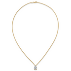 14k 2 1/2 carat Certified Lab Grown Diamond VS+ F+ Pear Complete 18 inch Four Prong Pendant Necklace