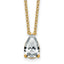 14k 2 1/2 carat Certified Lab Grown Diamond VS+ F+ Pear Complete 18 inch Four Prong Pendant Necklace