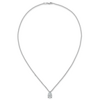 14k White Gold 3 carat Lab Grown Diamond VS+ F+ Pear Complete 18 inch Four Prong Pendant Necklace