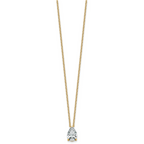 14k 3 carat Lab Grown Diamond VS+ F+ Pear Complete 18 inch Four Prong Pendant Necklace
