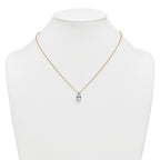 14k 3 carat Certified Lab Grown Diamond VS+ F+ Pear Complete 18 inch Four Prong Pendant Necklace