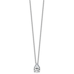 14k White Gold 3 1/2 carat Certified Lab Grown Diamond VS+ F+ Pear Complete 18 inch Four Prong Pendant Necklace