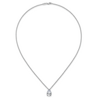 14k White Gold 3 1/2 carat Certified Lab Grown Diamond VS+ F+ Pear Complete 18 inch Four Prong Pendant Necklace