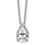 14k White Gold 3 1/2 carat Lab Grown Diamond VS+ F+ Pear Complete 18 inch Four Prong Pendant Necklace