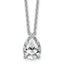 14k White Gold 3 1/2 carat Lab Grown Diamond VS+ F+ Pear Complete 18 inch Four Prong Pendant Necklace