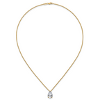 14k 3 1/2 carat Lab Grown Diamond VS+ F+ Pear Complete 18 inch Four Prong Pendant Necklace