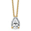 14ky 3 1/2ct Cert Lab Grown Dia VS+ F+ Pear Comp 18in Pendant Necklace