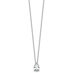 14k White Gold 4 carat Lab Grown Diamond VS+ F+ Pear Complete 18 inch Four Prong Pendant Necklace