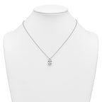 14k White Gold 4 carat Lab Grown Diamond VS+ F+ Pear Complete 18 inch Four Prong Pendant Necklace