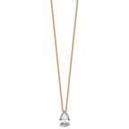 14k 4 carat Lab Grown Diamond VS+ F+ Pear Complete 18 inch Four Prong Pendant Necklace