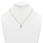 14k 4 carat Certified Lab Grown Diamond VS+ F+ Pear Complete 18 inch Four Prong Pendant Necklace