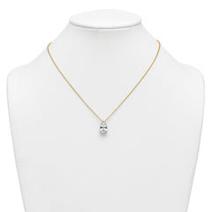 14k 4 carat Certified Lab Grown Diamond VS+ F+ Pear Complete 18 inch Four Prong Pendant Necklace