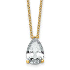 14k 4 carat Certified Lab Grown Diamond VS+ F+ Pear Complete 18 inch Four Prong Pendant Necklace