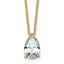 14ky 4ct Cert Lab Grown Dia VS+ F+ Pear Comp 18in Pendant Necklace