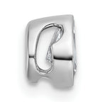 14k White Gold 1/4 carat Lab Grown Diamond VS+ F+ Pear Complete Bezel Set Solitaire Chain Slide Pendant