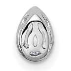 14k White Gold 1/4 carat Lab Grown Diamond VS+ F+ Pear Complete Bezel Set Solitaire Chain Slide Pendant