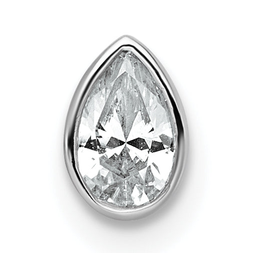 14kw 1/4ct Lab Grown Diamond VS+ F+ Pear Comp Bezel Chain Slide