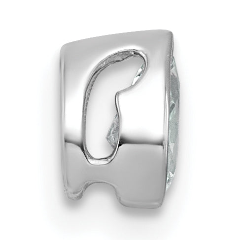14k White Gold 1/3 carat Lab Grown Diamond VS+ F+ Pear Complete Bezel Set Solitaire Chain Slide Pendant Secondary image
