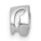 14k White Gold 1/3 carat Lab Grown Diamond VS+ F+ Pear Complete Bezel Set Solitaire Chain Slide Pendant